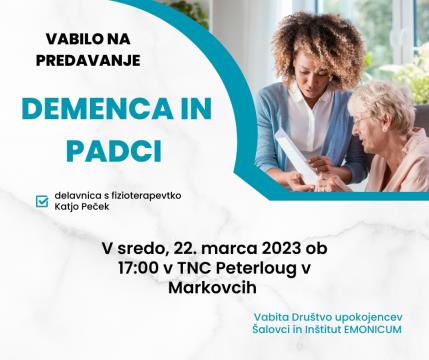 Demenca in padci - Vabilo